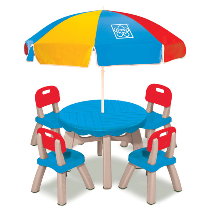 Grow'n Up Summertime Patio Set Kids Outdoor Table & Chair Set