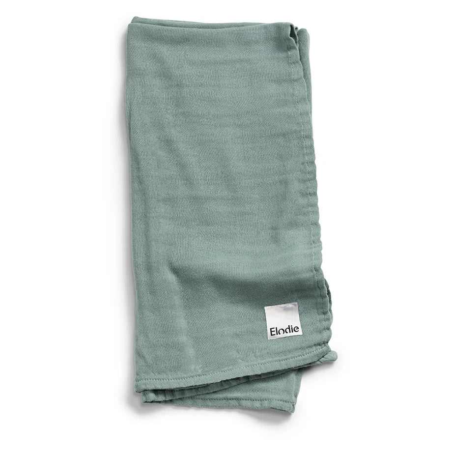 Elodie Bamboo Muslin Blanket (Mineral Green)