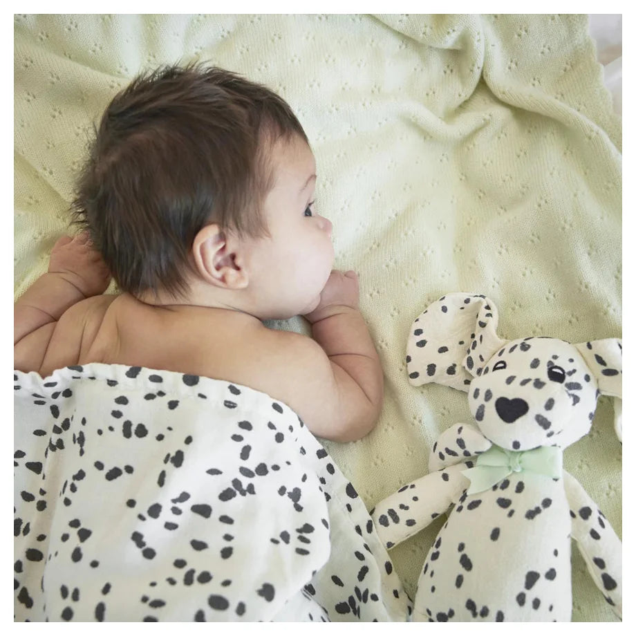 Elodie Bamboo Muslin Blanket (Dalmatian Dots)