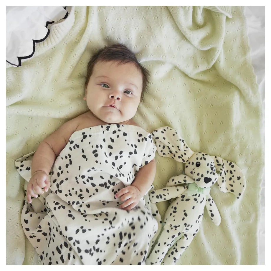 Elodie Bamboo Muslin Blanket (Dalmatian Dots)
