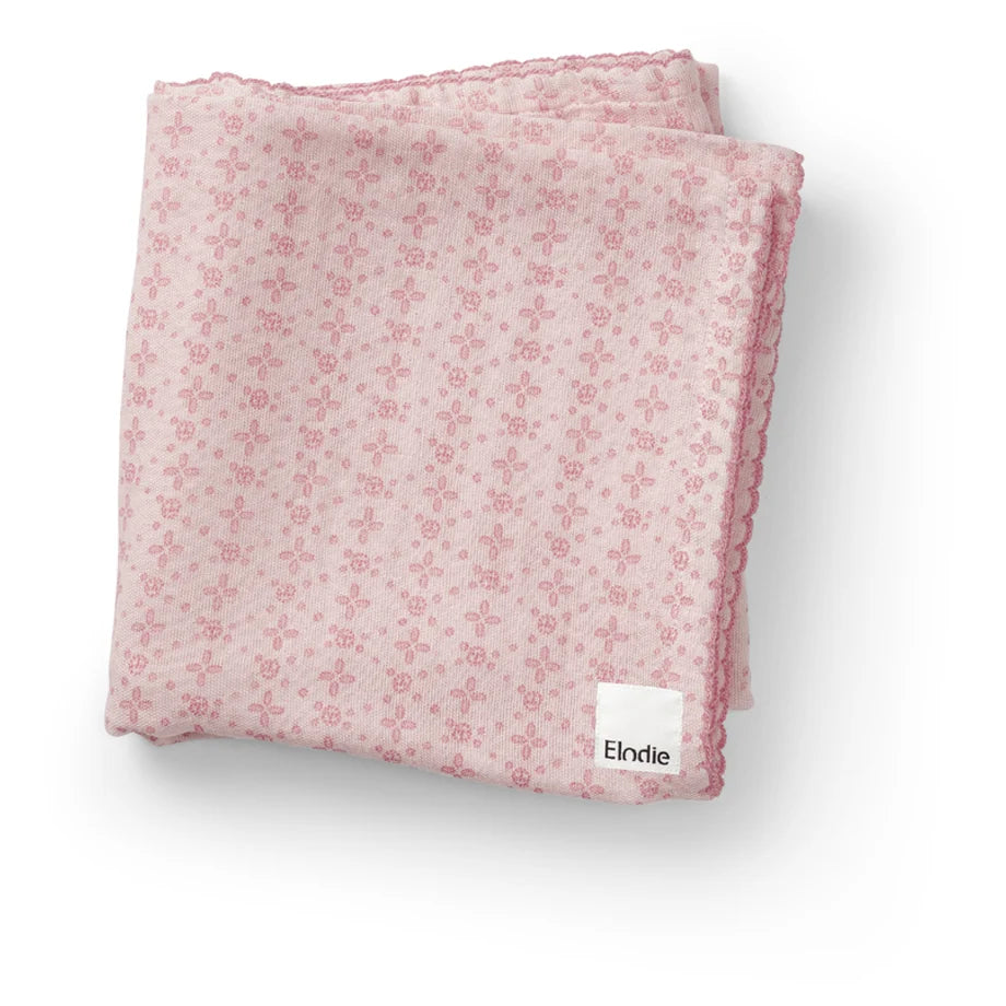 Elodie Bamboo Muslin Blanket (Embroidery Anglaise Pink)
