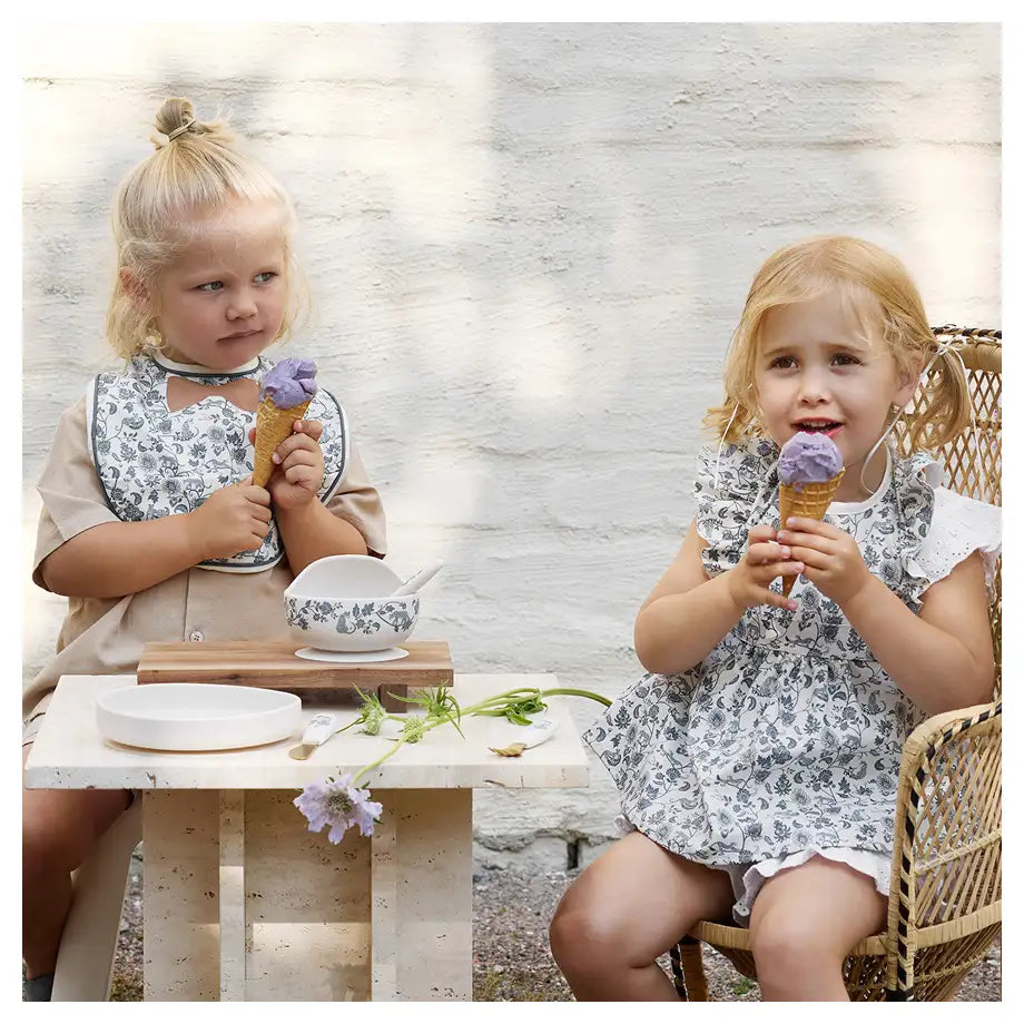 Elodie Baby Bib (Garden Leo Toile Bow)