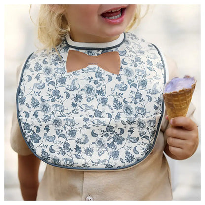 Elodie Baby Bib (Garden Leo Toile Bow)