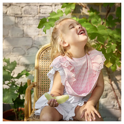 Elodie Baby Bib (Embroidery Anglaise Pink)