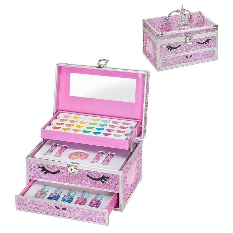 Martinelia Unicorn 3-Tier Big Glitter Makeup Travel Case