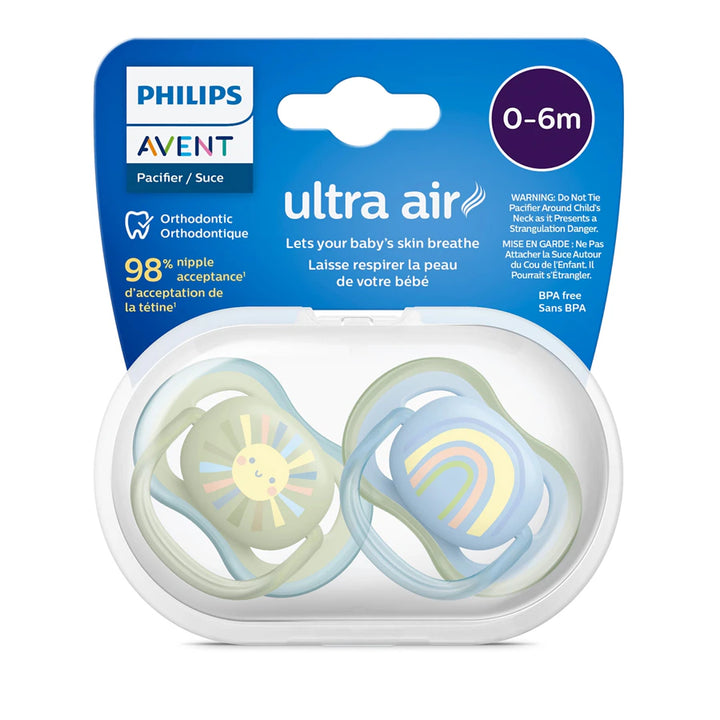 Philips Avent Ultra Air Pacifier Boy Pack of 2 (0-6m) - SCF085/58