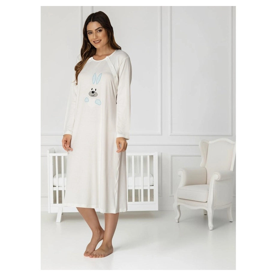 Mini Plum Nightie Maternity & Nursing (White)