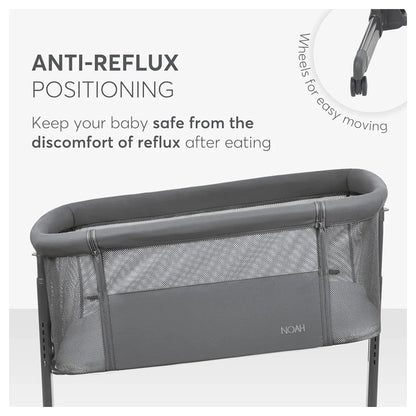 Kikkaboo Bedside Crib (Noah Dark Grey 2025)