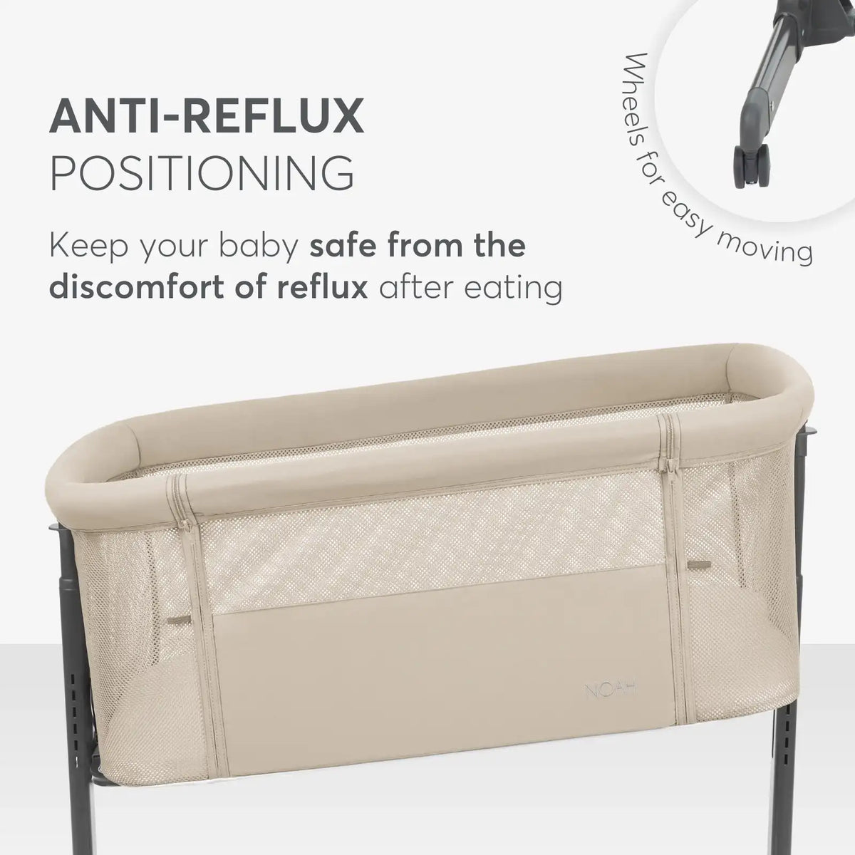 Kikkaboo Bedside Crib (Noah Beige 2025)