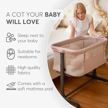 Kikkaboo Bedside Crib (Noah Beige 2025)