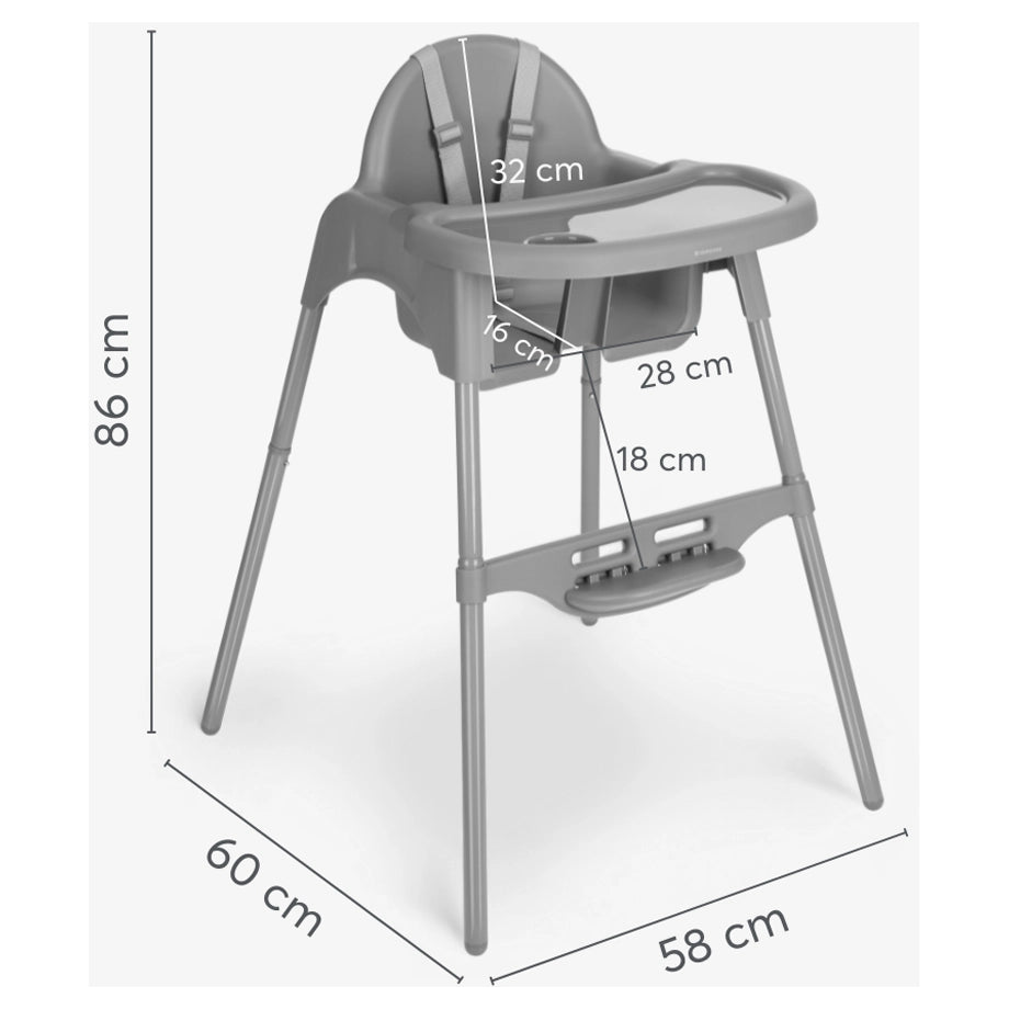 Kikkaboo Highchair 2in1 (Jammy Black)