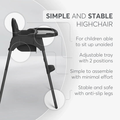 Kikkaboo Highchair 2in1 (Jammy Black)
