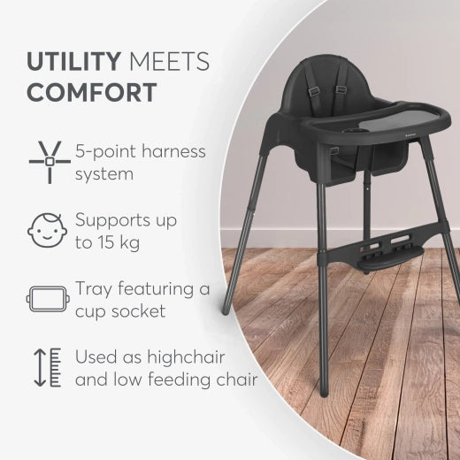 Kikkaboo Highchair 2in1 (Jammy Black)