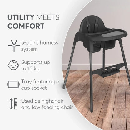 Kikkaboo Highchair 2in1 (Jammy Black)