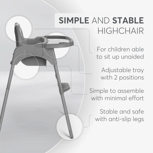 Kikkaboo Highchair 2in1 (Jammy Grey)