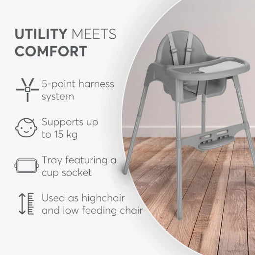 Kikkaboo Highchair 2in1 (Jammy Grey)