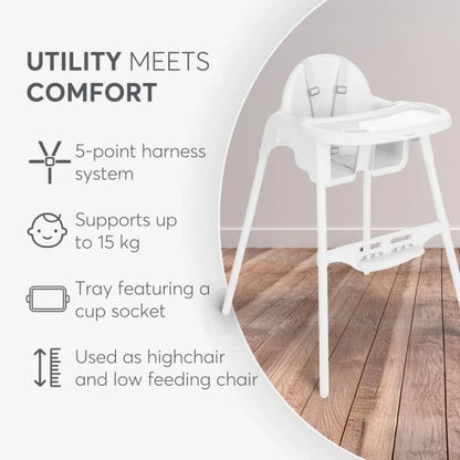 Kikkaboo Highchair 2in1 (Jammy White)