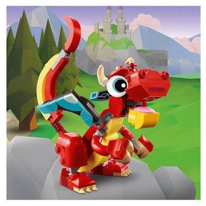 Lego Creator 3in1 Animal Toy Set Dragon (Red)