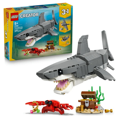 LEGO Creator Fierce Shark with a Treasure Chest 31381 Building Toy Set (379 Pieces)