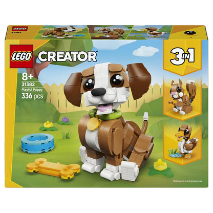 LEGO Creator 3 in 1 Cute Animals: Playful Puppy Dog 31382 Building Toy Set (336 Pieces)
