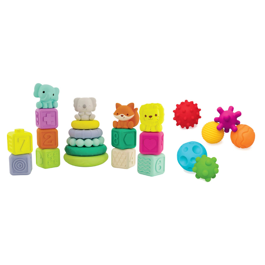 مجموعة ألعاب الأنشطة Infantino Stackables Balls Blocks & Buddies مجموعة ألعاب الأنشطة Infantino Stackables Balls Blocks & Buddies