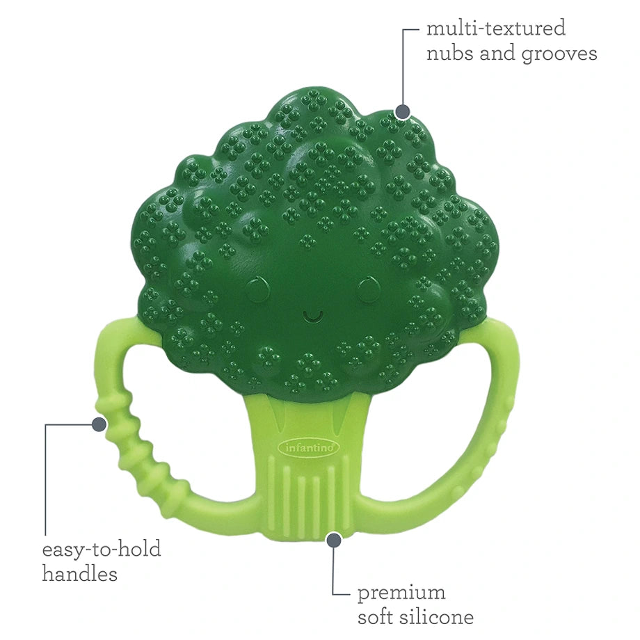 Infantino Lil’ Nibbles Textured Silicone Teether (Broccoli)