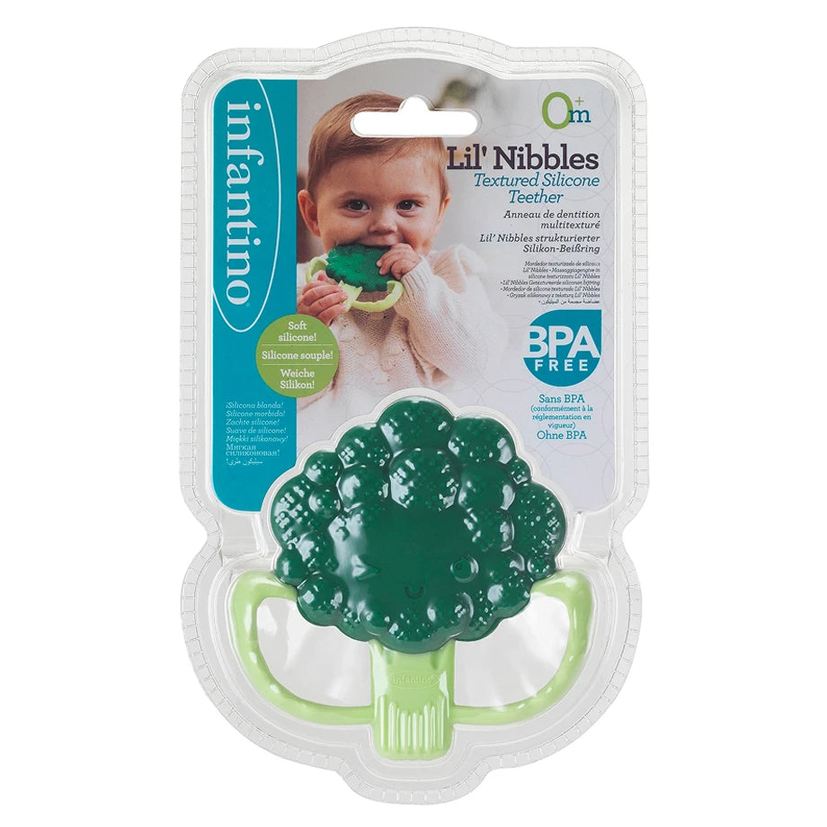 Infantino Lil’ Nibbles Textured Silicone Teether (Broccoli)