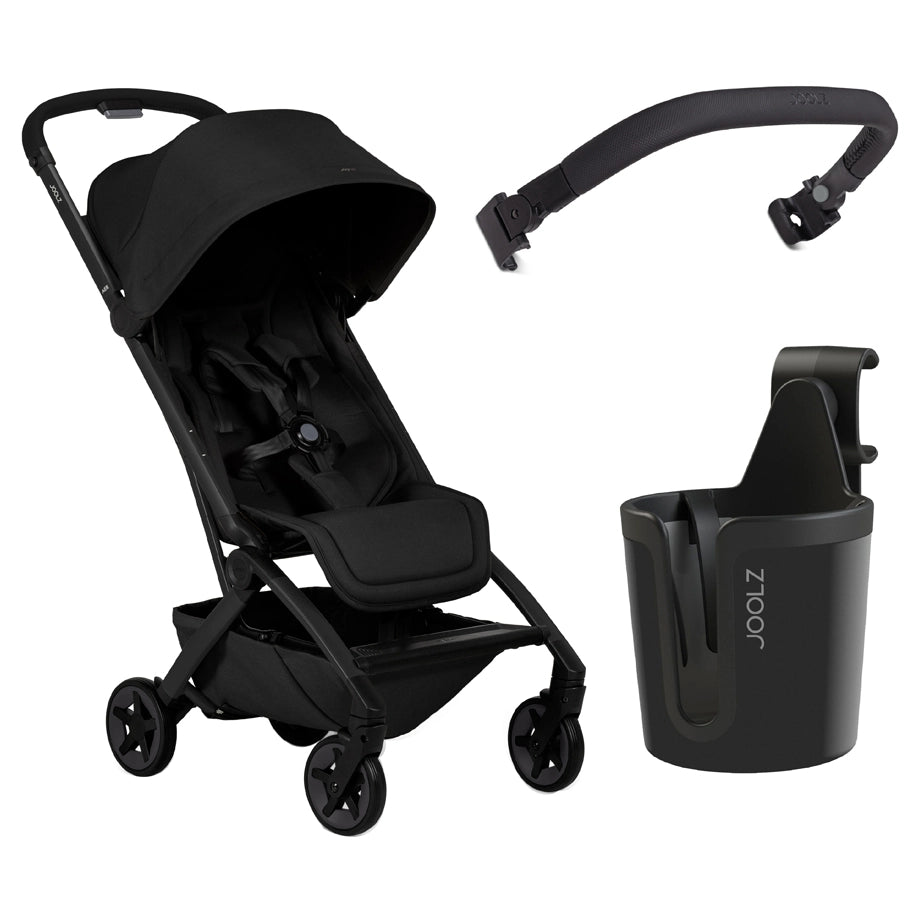 Joolz Aer2 Buggy with Free Bumper Bar & Cup Holder (Space Black)