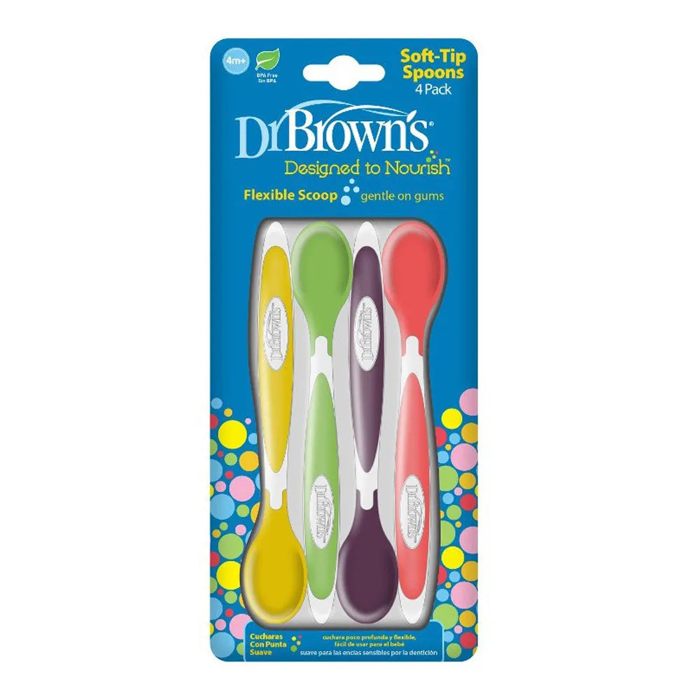 Soft-Tip Spoon, 4-Pack (Yellow, Green, Purple, Red)