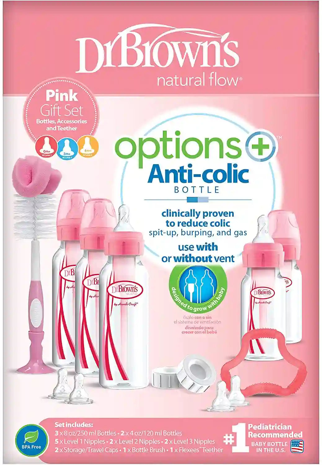 PP Options+ Narrow-Neck Bottle Gift Set (Pink)