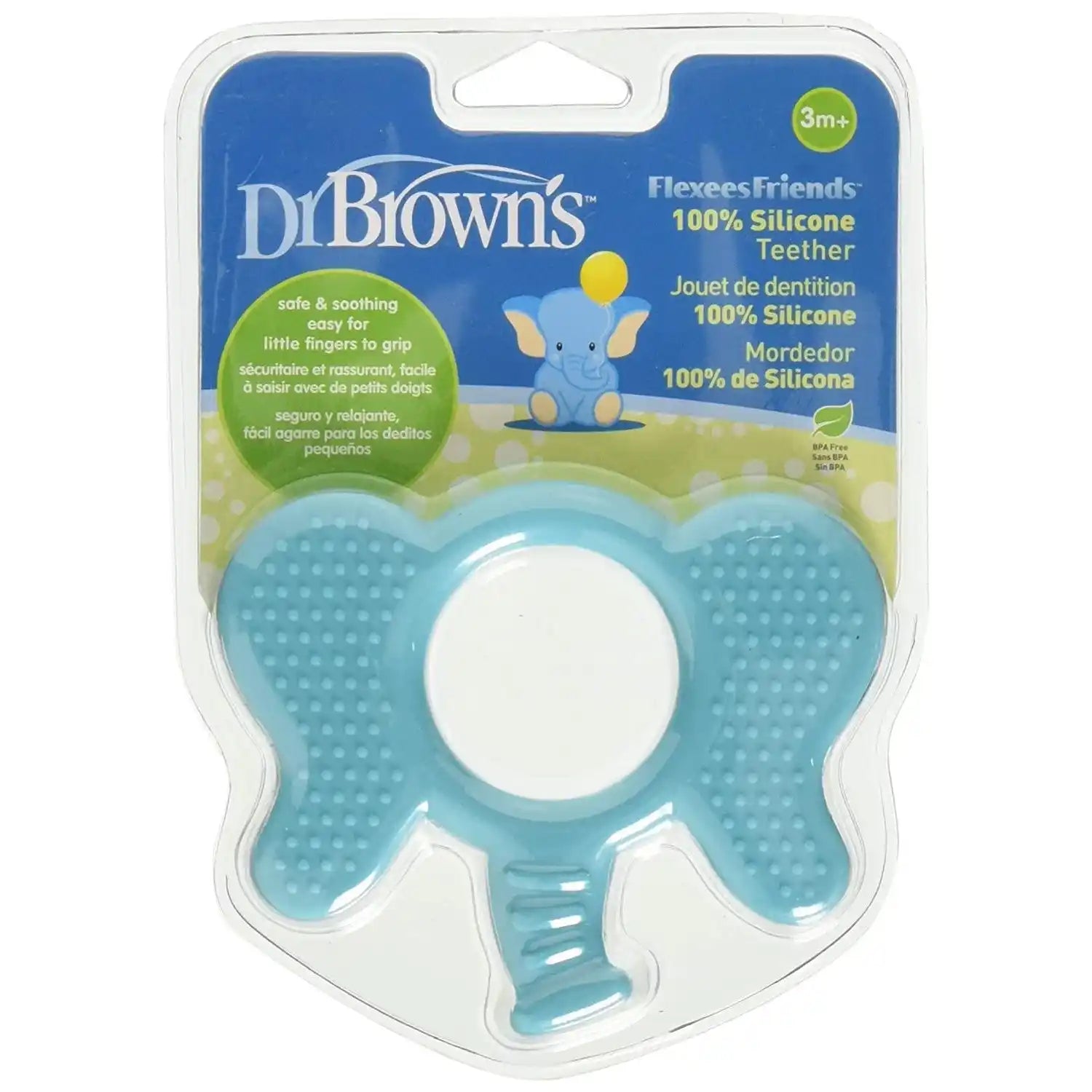 Dr. Browns Flexees Friends Elephant Teether (Blue) Dr. Browns Flexees Friends Elephant Teether (Blue)