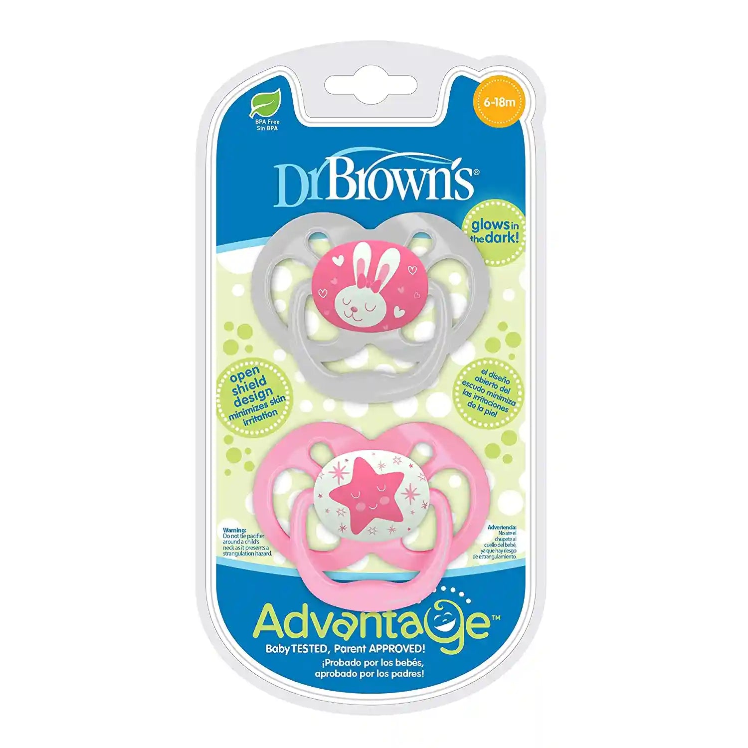 Dr. Browns Advantage Pacifier - Stage 2 (Pink, 2-Pack) Dr. Browns Advantage Pacifier - Stage 2 (Pink, 2-Pack)