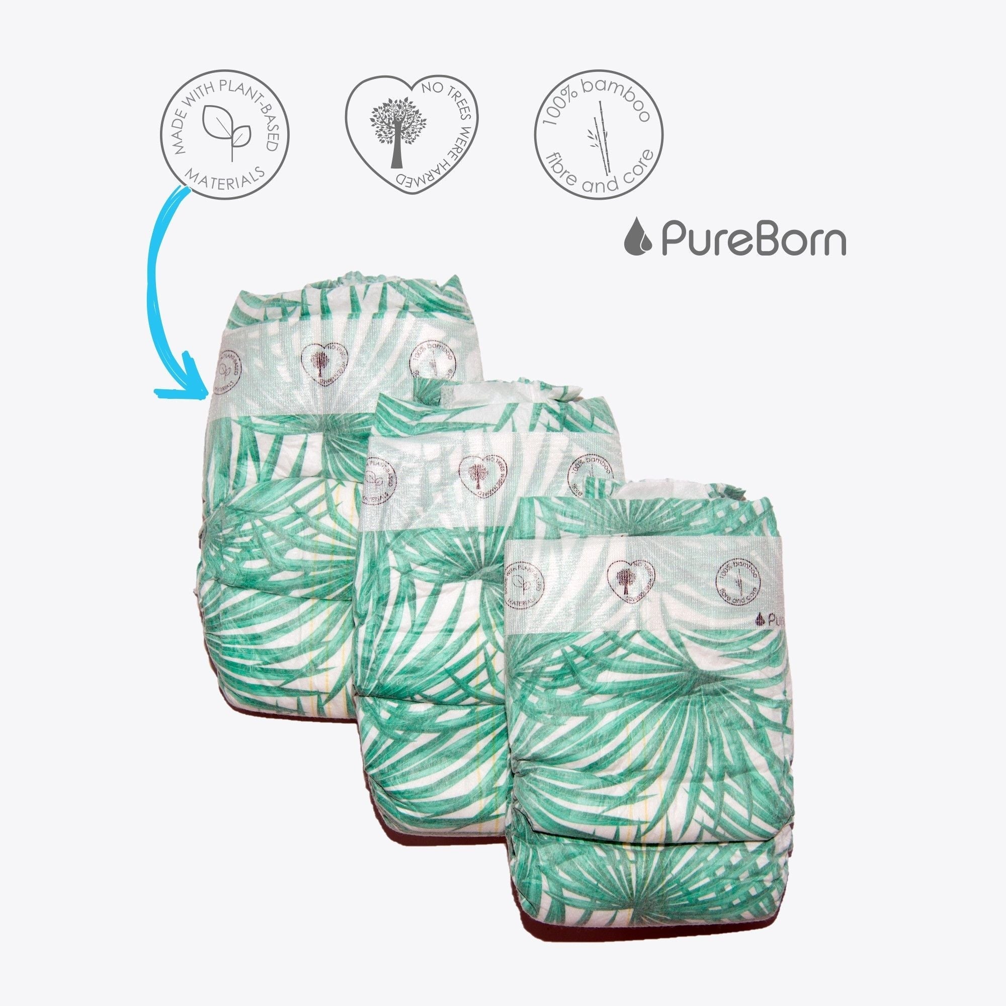 حفاضات PureBorn العضوية من الخيزران مقاس 5 - (عبوة من 88 قطعة) حفاضات PureBorn العضوية من الخيزران مقاس 5 - (عبوة من 88 قطعة)