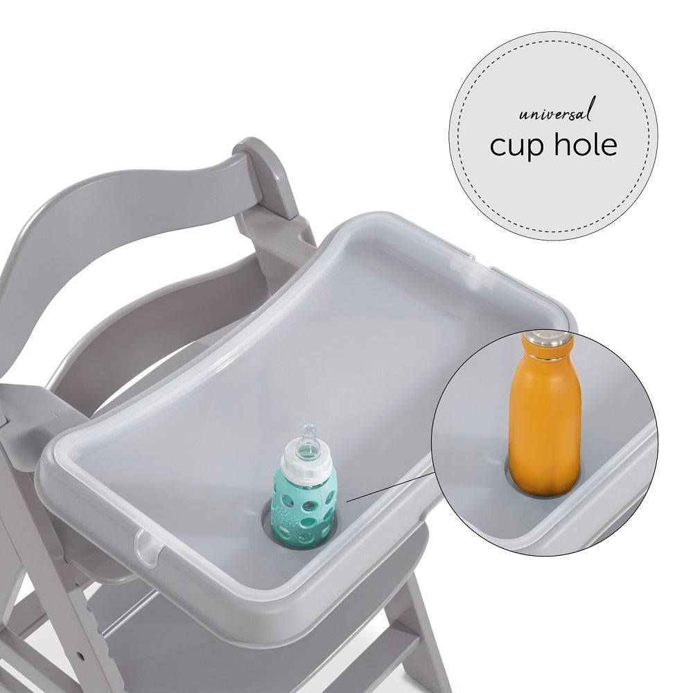 Hauck Alpha Plus & Tray & Bouncer 2-In-1 Bear Hearts & Highchair pad Deluxe Teddy (Grey)