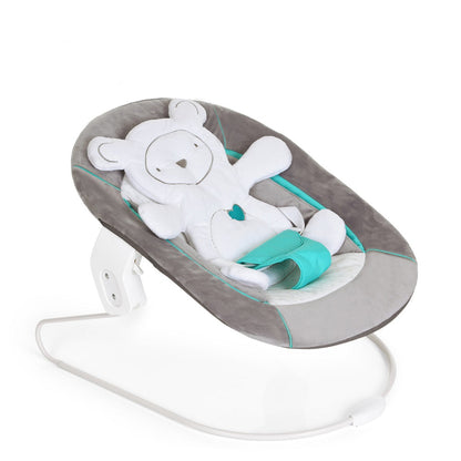 Hauck Alpha Plus & Tray & Bouncer 2-In-1 Bear Hearts & Highchair pad Deluxe Teddy (Grey)