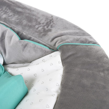 Hauck Alpha Plus & Tray & Bouncer 2-In-1 Bear Hearts & Highchair pad Deluxe Teddy (Grey)