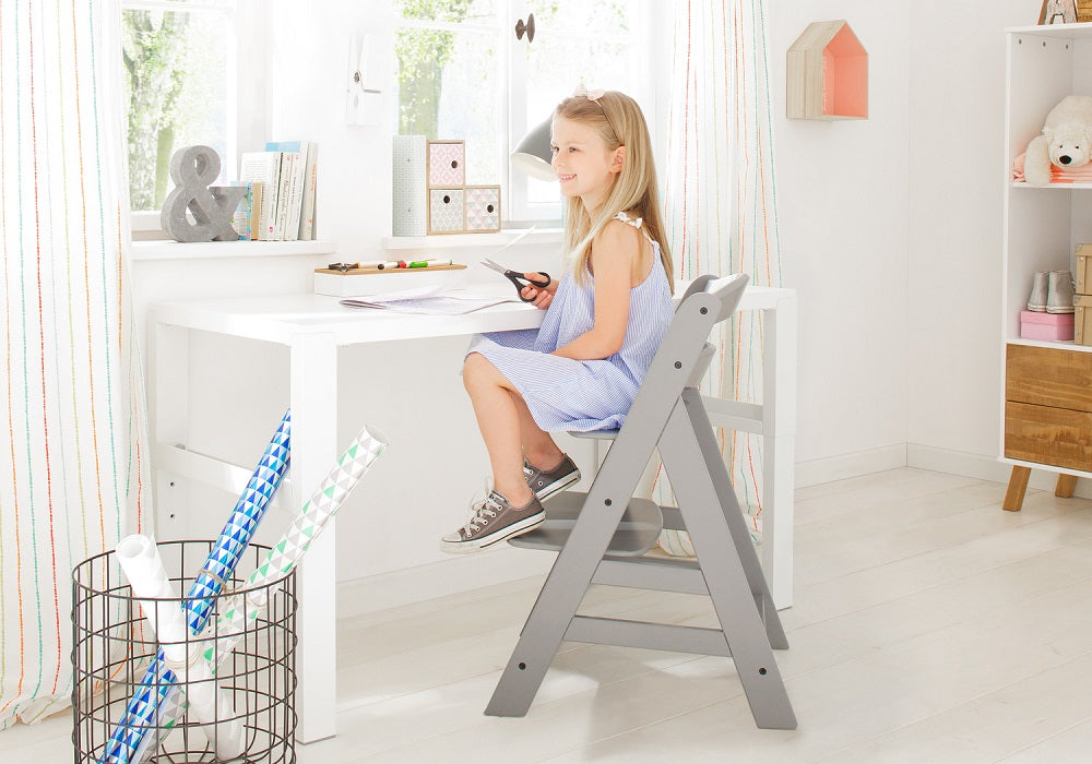 Hauck Alpha Plus & Tray & Bouncer 2-In-1 Bear Hearts & Highchair pad Deluxe Teddy (Grey)
