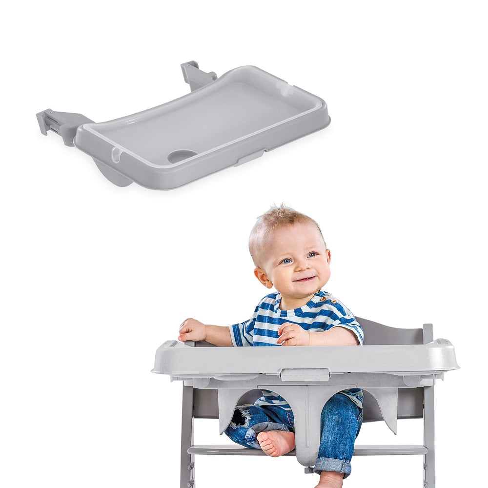 Hauck Alpha Plus & Tray & Bouncer 2-In-1 Bear Hearts & Highchair pad Deluxe Teddy (Grey)