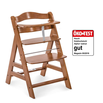 Hauck Alpha Plus Walnut & Tray (White) & Bouncer 2-In-1 Stretch (Beige)