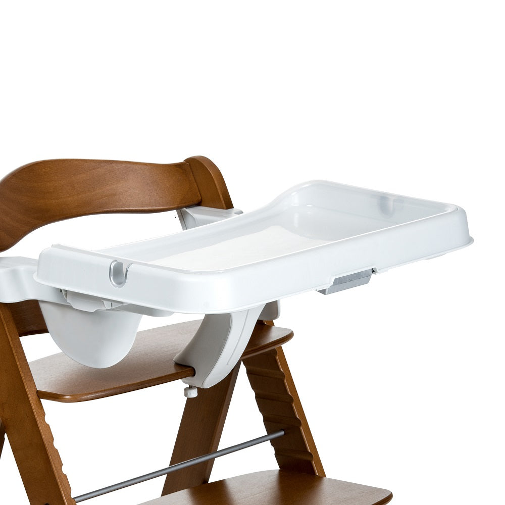 Hauck Alpha Plus Walnut & Tray (White) & Bouncer 2-In-1 Stretch (Beige)