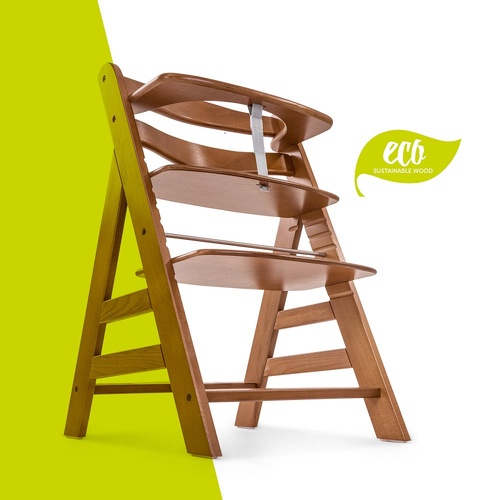 Hauck Alpha Plus Walnut & Tray (White) & Bouncer 2-In-1 Stretch (Beige)