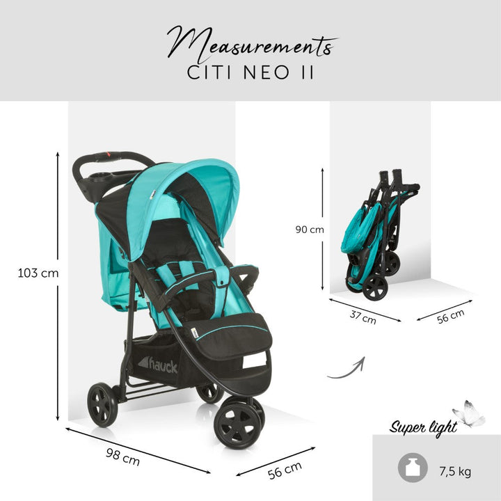 hauck city neo 2 Hauck Citi Neo II Stroller in Caviar Aqua
