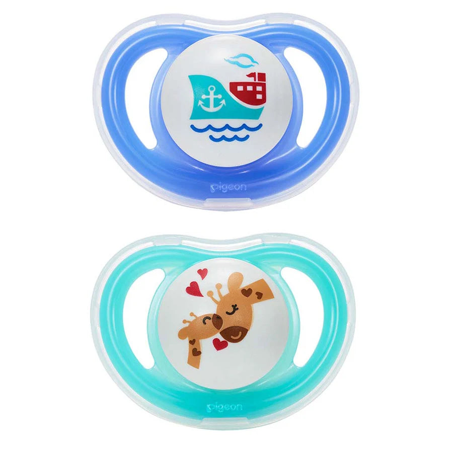 Pigeon Minilight Pacifier Double (L) Boy Ship & Giraffe