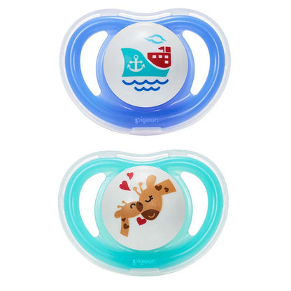 Pigeon Minilight Pacifier Double (L) Boy Ship & Giraffe