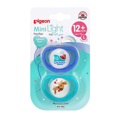 Pigeon Minilight Pacifier Double (L) Boy Ship & Giraffe