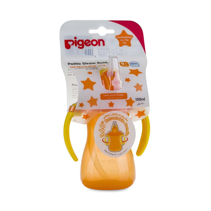 Pigeon - Petite Straw Bottle 150ML, Hanging Type (Orange)