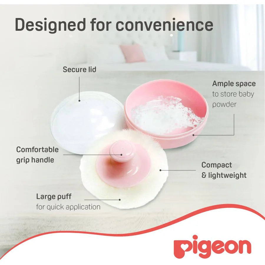 Pigeon Powder Case W/Puff (Pink)