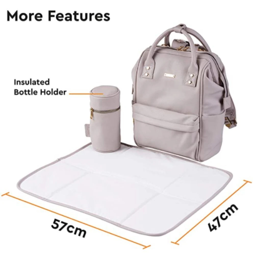 Bababing Mani Vegan Leather Backpack Changing Bag (Blush Grey) Bababing Mani Vegan Leather Backpack Changing Bag (Blush Grey)