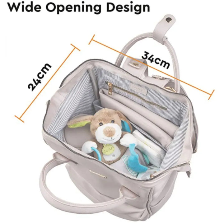 bababing mani backpack faux leather Bababing Vegan Leather Diaper Backpack (Blush Grey)