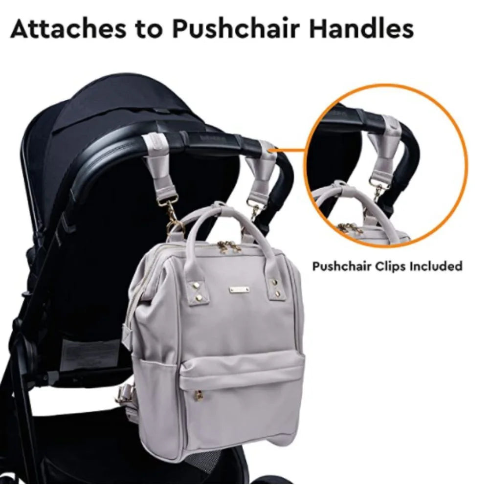 Bababing Mani Vegan Leather Backpack Changing Bag (Blush Grey) Bababing Mani Vegan Leather Backpack Changing Bag (Blush Grey)